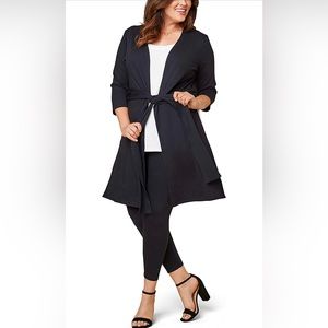 Fruit of the Loom Plus Size Ponte Open Front Long Cardigan